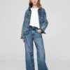 Kinderjeans met lage taille, wijd been