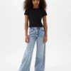 Kinderjeans met lage taille, wijd been