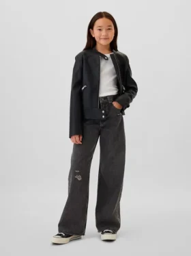 Kinderjeans met lage taille, wijd been