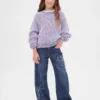 Kinderjeans met lage taille, wijd been
