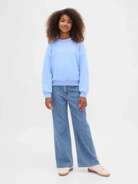 Kinderjeans met lage taille, wijd been