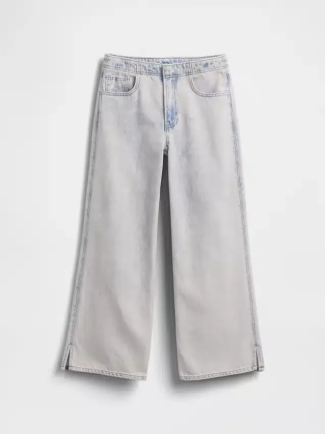 Kinderjeans met lage taille, wijd been