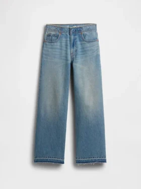 Kinderjeans met lage taille, wijd been