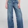 Kinderjeans met lage taille, wijd been