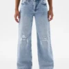 Kinderjeans met lage taille, wijd been