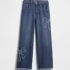 Kinderjeans met lage taille, wijd been