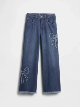 Kinderjeans met lage taille, wijd been