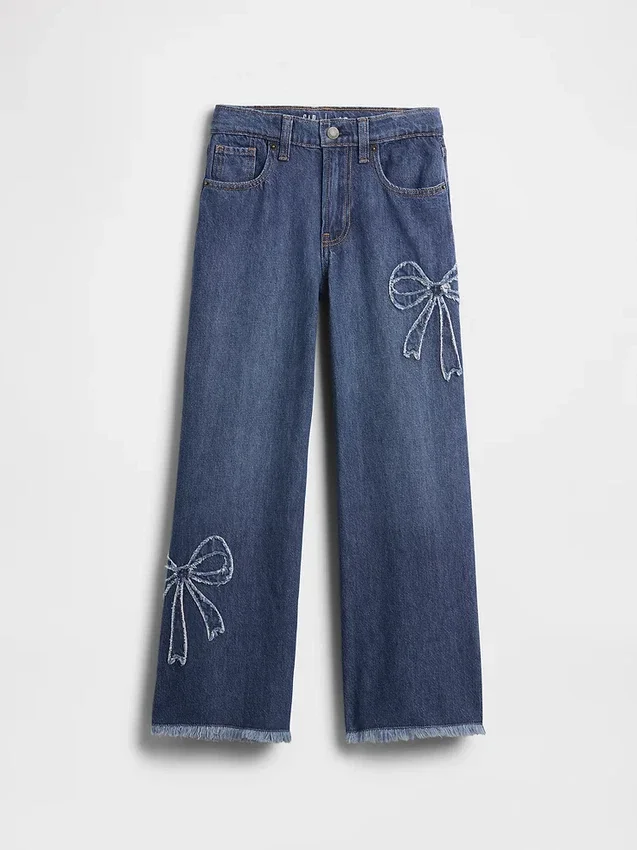 Kinderjeans met lage taille, wijd been