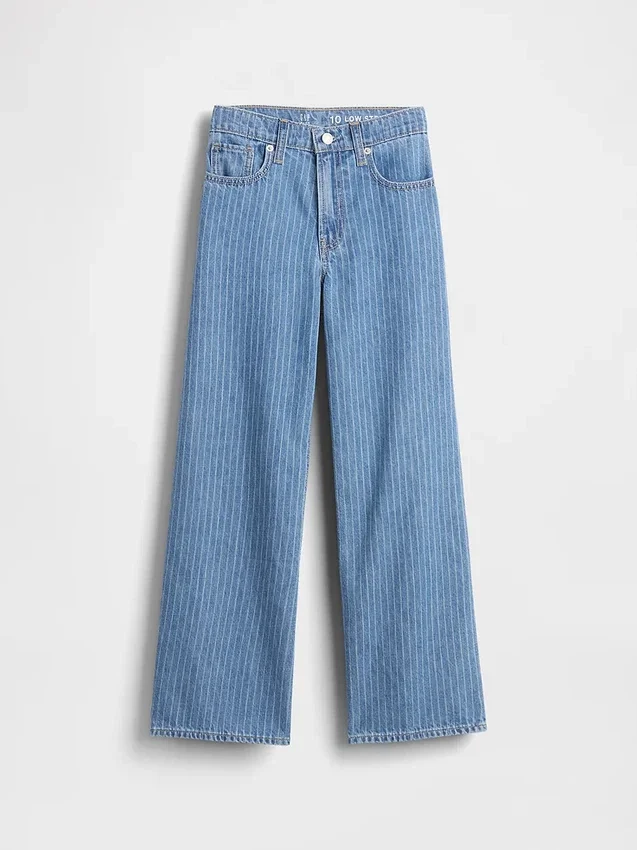 Kinderjeans met lage taille, wijd been