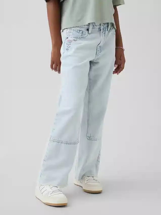 Kinderjeans met lage taille, wijd been