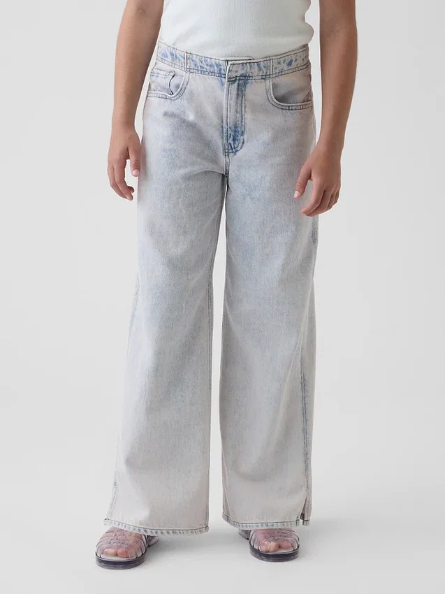 Kinderjeans met lage taille, wijd been