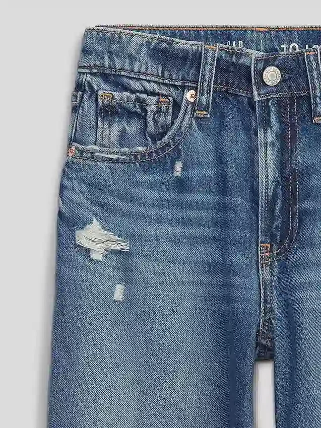 Kinderjeans met lage taille, wijd been