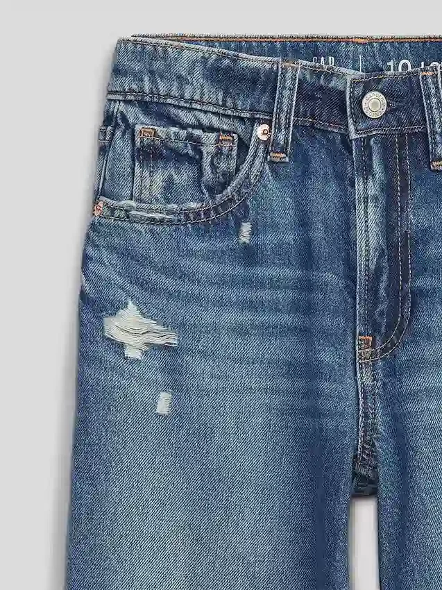 Kinderjeans met lage taille, wijd been