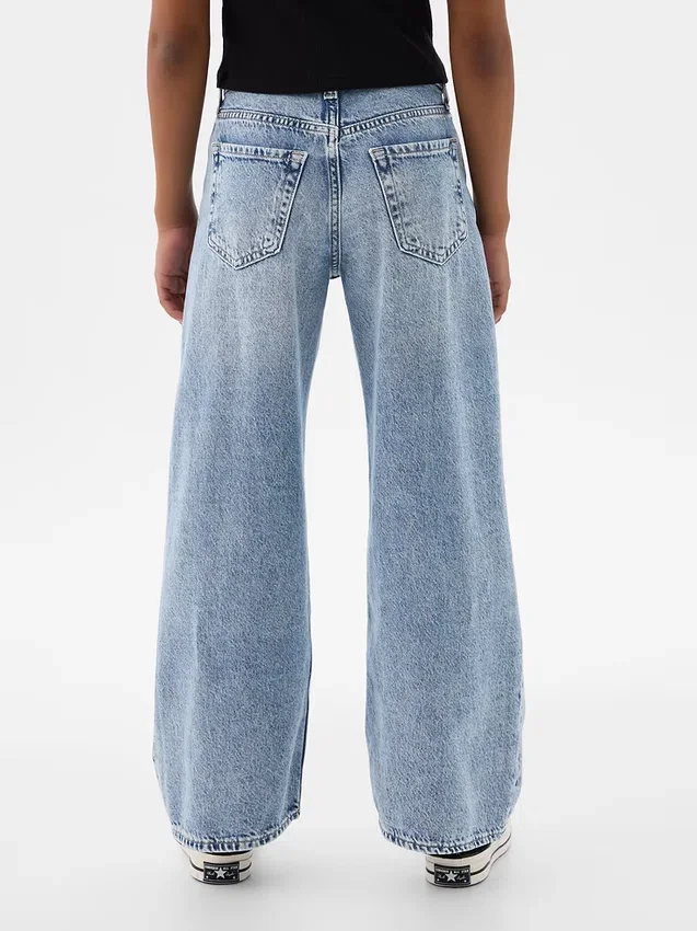 Kinderjeans met lage taille, wijd been