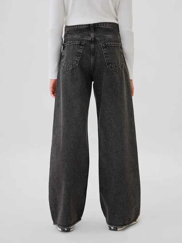 Kinderjeans met lage taille, wijd been