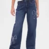 Kinderjeans met lage taille, wijd been