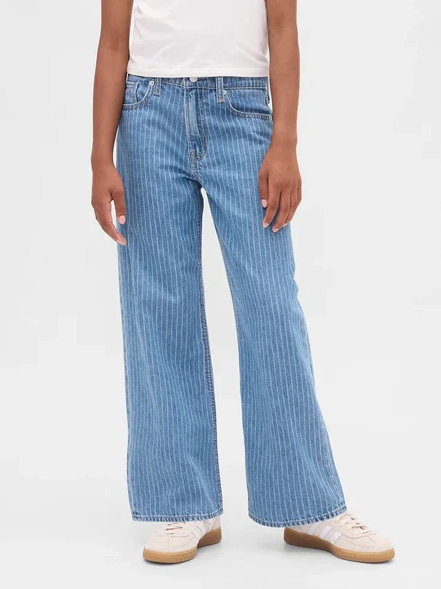 Kinderjeans met lage taille, wijd been