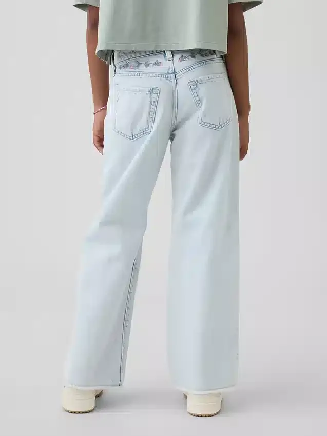 Kinderjeans met lage taille, wijd been
