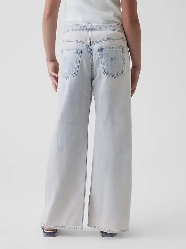Kinderjeans met lage taille, wijd been
