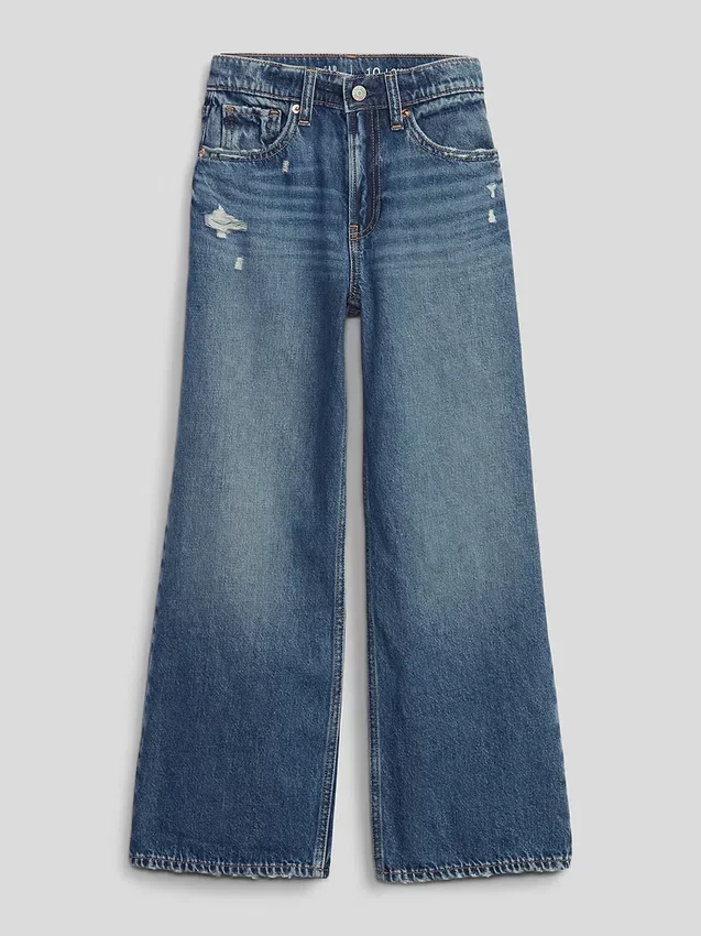 Kinderjeans met lage taille, wijd been