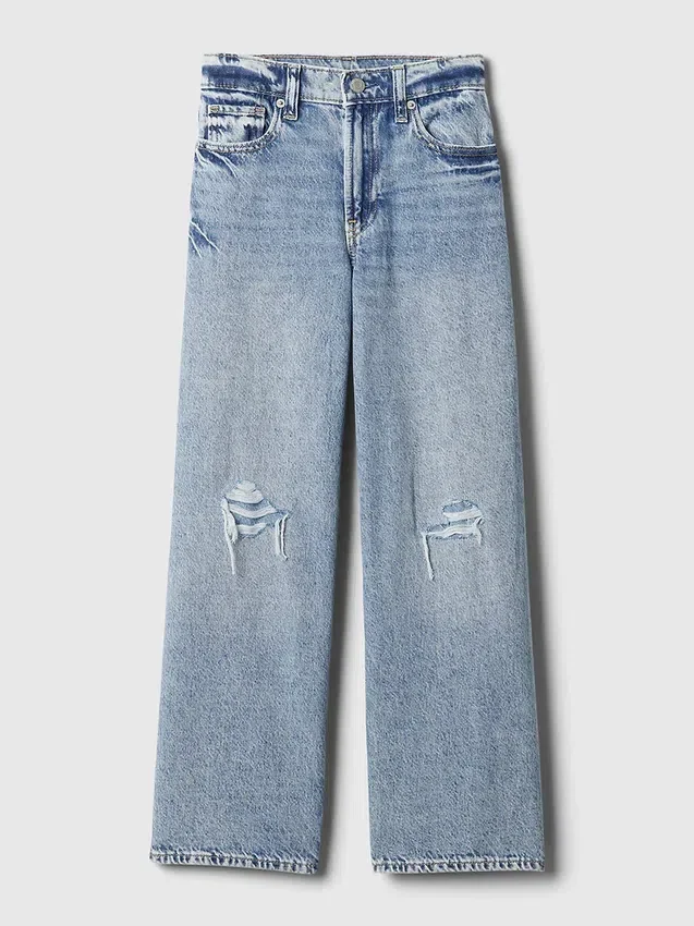 Kinderjeans met lage taille, wijd been