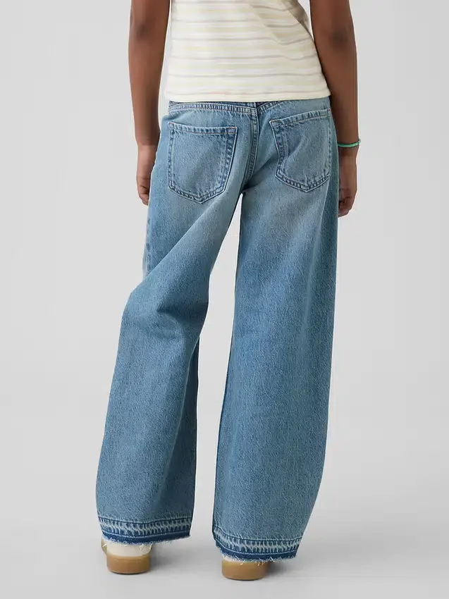 Kinderjeans met lage taille, wijd been