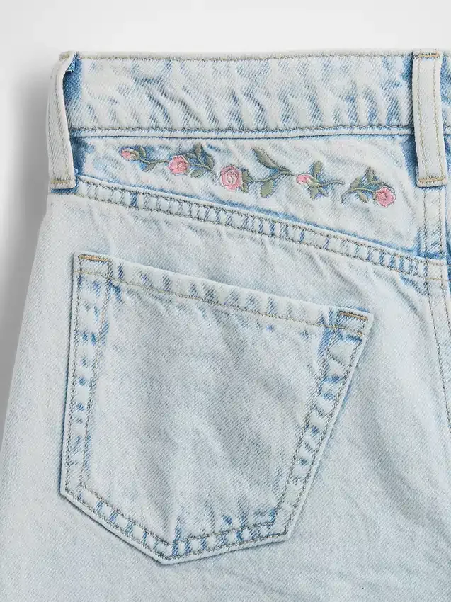 Kinderjeans met lage taille, wijd been