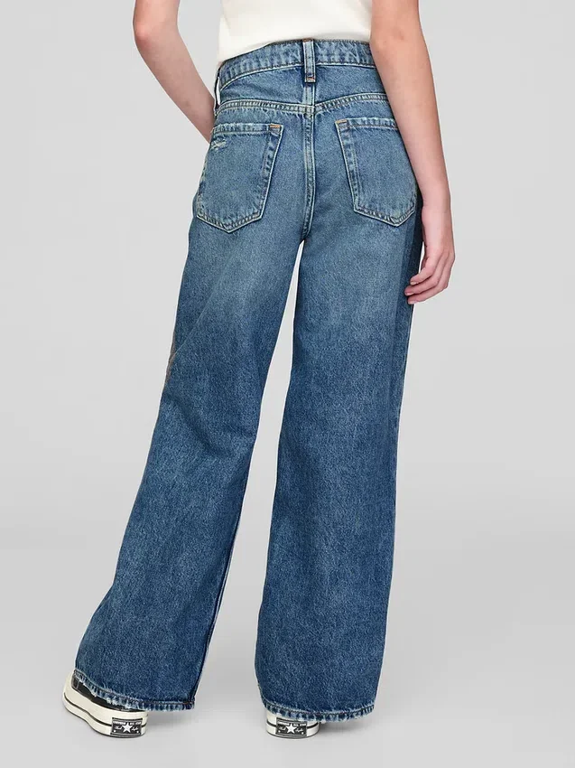 Kinderjeans met lage taille, wijd been