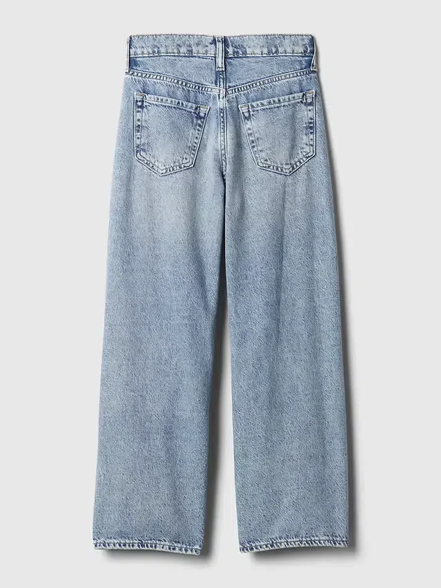 Kinderjeans met lage taille, wijd been