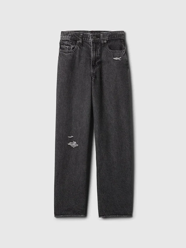 Kinderjeans met lage taille, wijd been