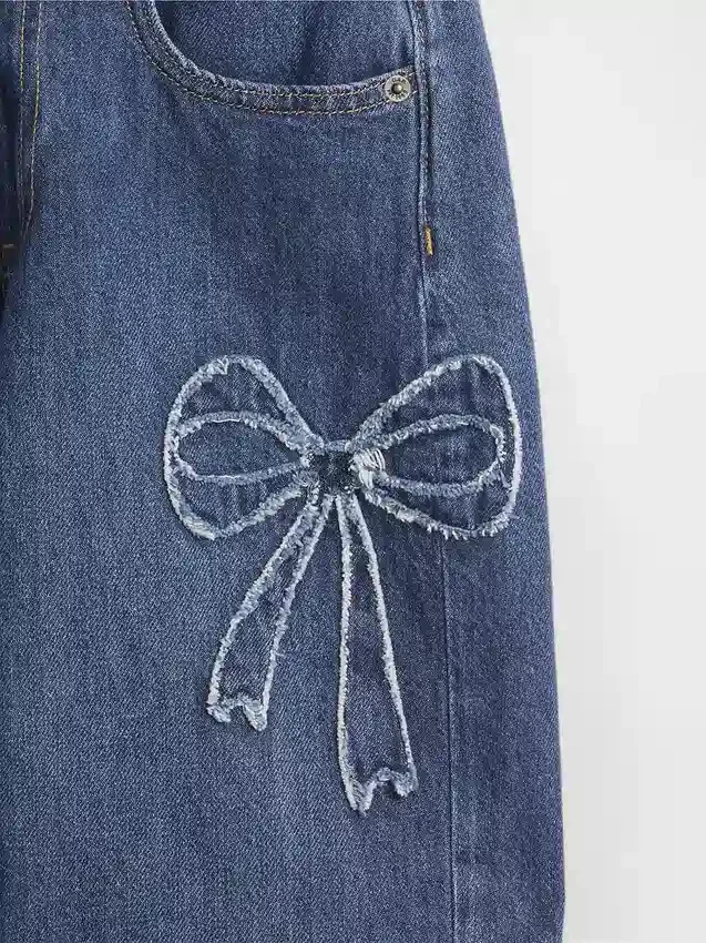 Kinderjeans met lage taille, wijd been