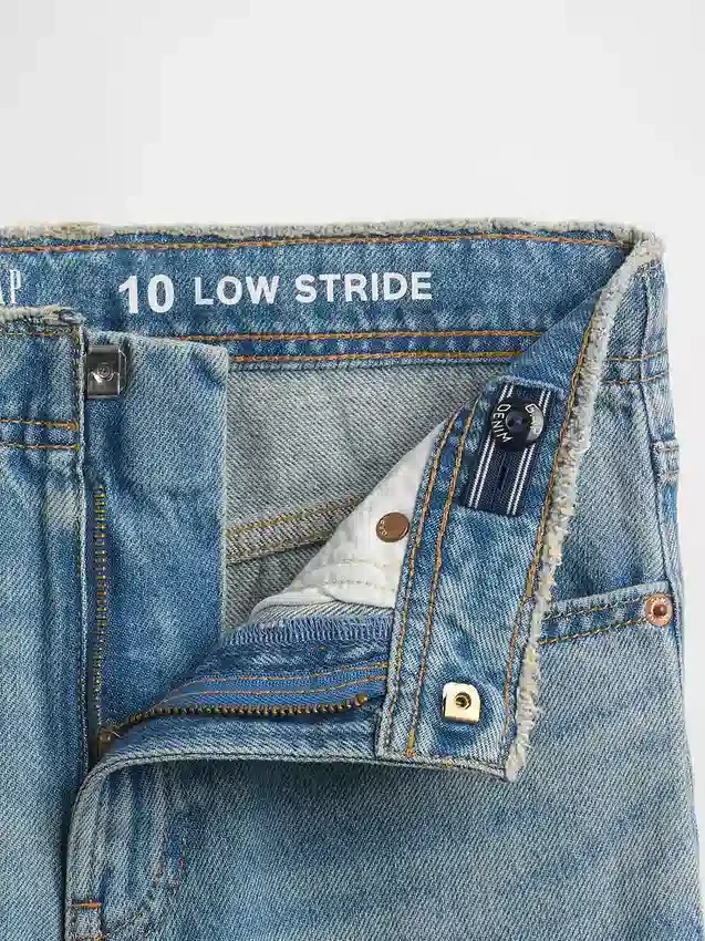Kinderjeans met lage taille, wijd been