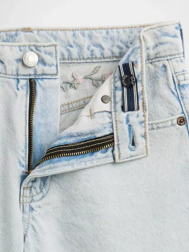 Kinderjeans met lage taille, wijd been