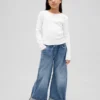 Kinderjeans met lage taille, wijd been en baggy pasvorm