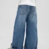 Kinderjeans met lage taille, wijd been en baggy pasvorm