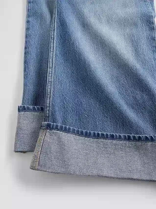 Kinderjeans met lage taille, wijd been en baggy pasvorm