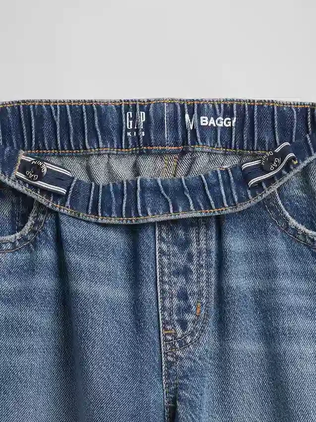 Kinderjeans met lage taille, wijd been en baggy pasvorm
