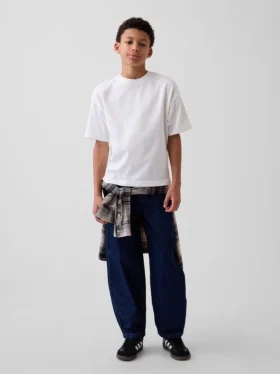 Kinderjeans met losse pasvorm en taps toelopende pijpen