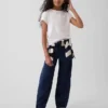 Kinderjeans met losse pasvorm en taps toelopende pijpen