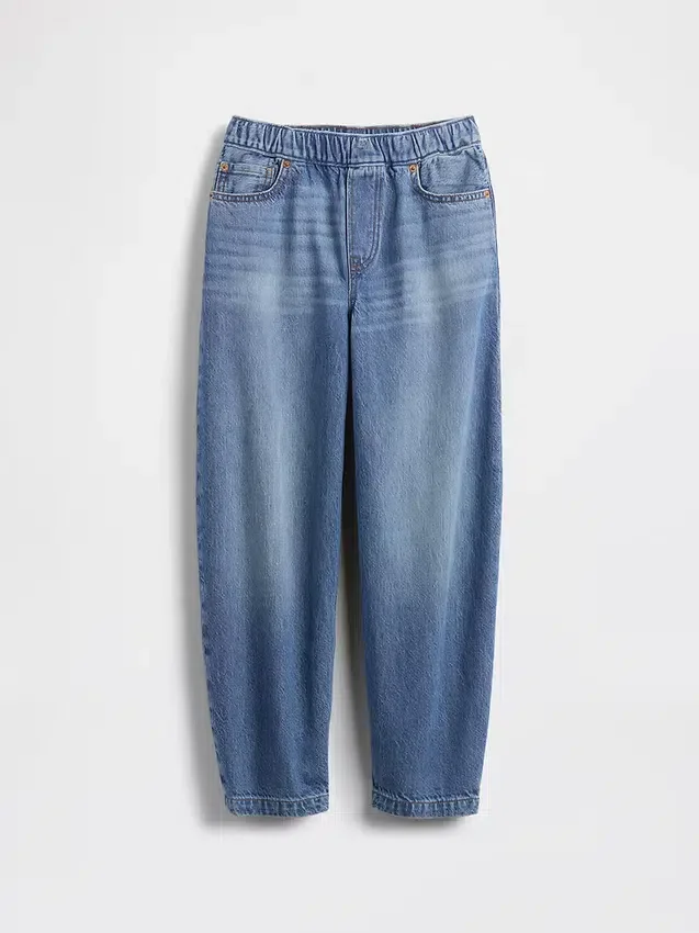 Kinderjeans met losse pasvorm en taps toelopende pijpen