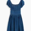Kinderjeansminijurk met pofmouwtjes