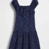 Kinderjurk met stippen en verlaagde taille