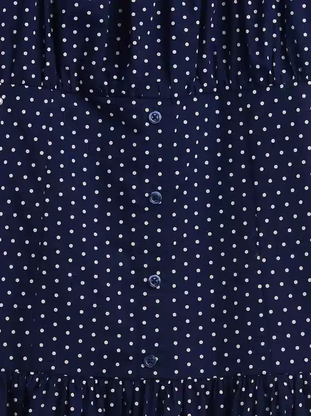 Kinderjurk met stippen en verlaagde taille
