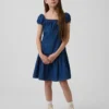 Kinderjurk van denim met lage taille