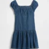 Kinderjurk van denim met lage taille