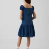 Kinderjurk van denim met lage taille