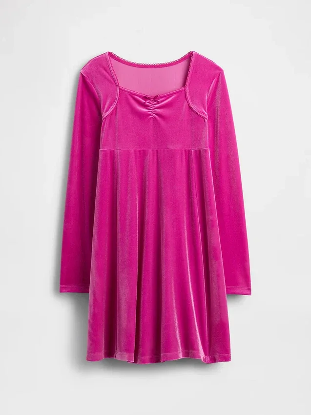 Kinderjurk van fluweel met empire-taille