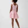 Kinderjurk van gemengde materialen met gelaagde tanktop