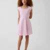 Kinderjurk van jersey met vierkante hals