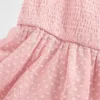 Kinderjurk van mesh met ruches en kapmouwtjes